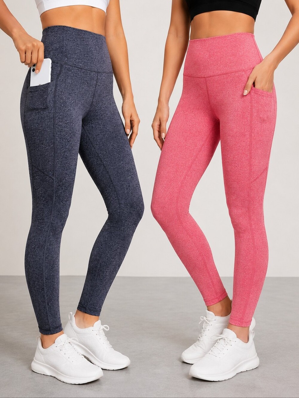 Lot of 2 High Waist Pocket Leggings Size M